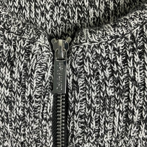 Calvin Klein Womens Zip Front Sweater Marled Knit Ragg Cardigan Size XL - Picture 3 of 6